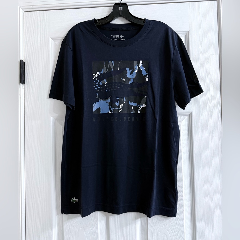 Lacoste Men's Navy Camo Graphic Tee